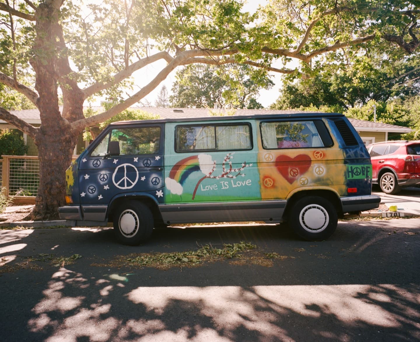 Film photograph — VW van, everything a machine isn't